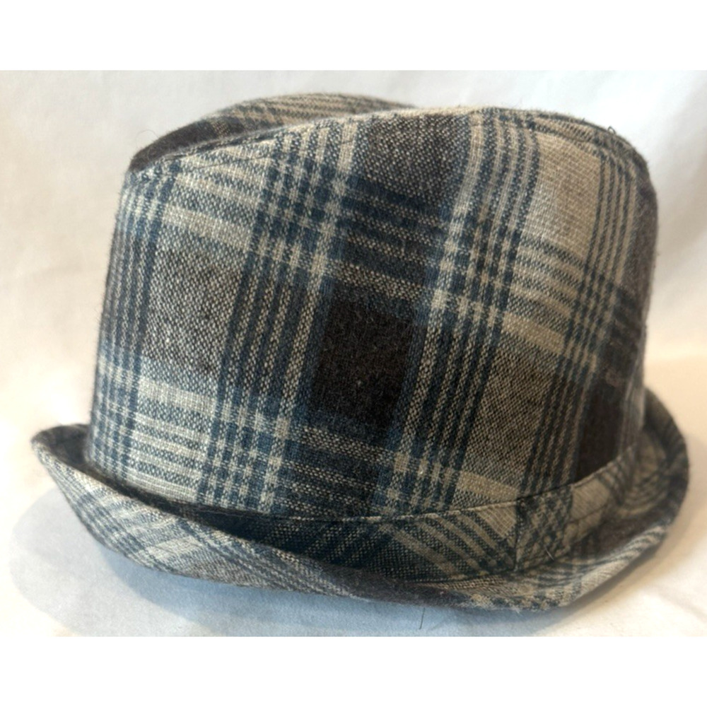 Vintage Crown Tribly Plaid Wool Fedora Hat Floral Lined Academia‎ Prep Old Money